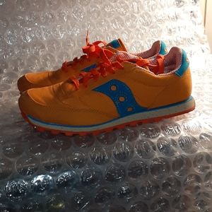 Bright orange women's balcony jazz